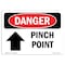 Signmission OSHA Danger Sign, Pinch Point, 14in X 10in Decal, 10" W, 14" L, Landscape, Pinch Point OS-DS-D-1014-L-1719 - alternate 1
